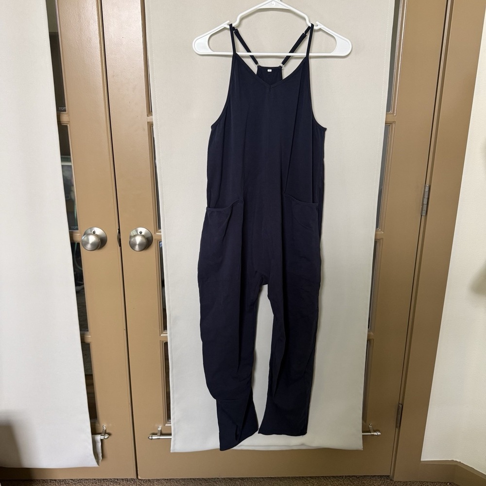 Unbranded Womens XS Black One Piece Relaxed Fit Pockets Romper Jumper